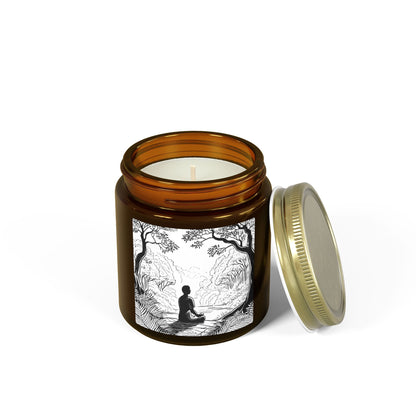 Forest Meditation Scented Candles, Coconut Apricot Wax (4oz, 9oz)