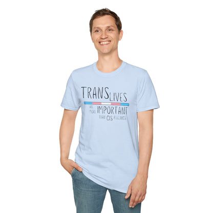 Trans Lives Are More Important Than Cis Feelings Unisex Softstyle T-Shirt
