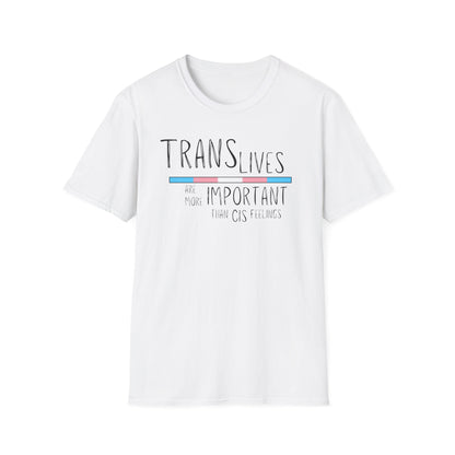 Trans Lives Are More Important Than Cis Feelings Unisex Softstyle T-Shirt