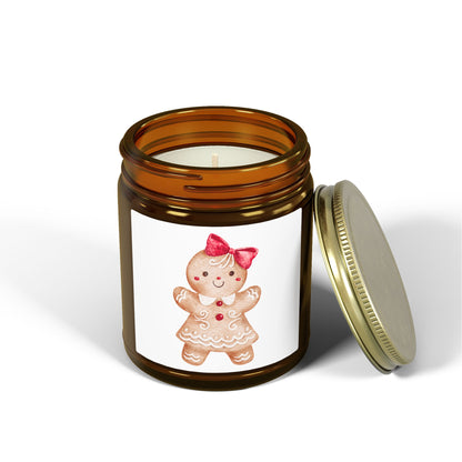 Gingerbread Girl Scented Candles, Coconut Apricot Wax (4oz, 9oz)