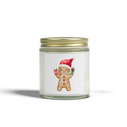 Gingerbread Boy Scented Candles, Coconut Apricot Wax (4oz, 9oz)
