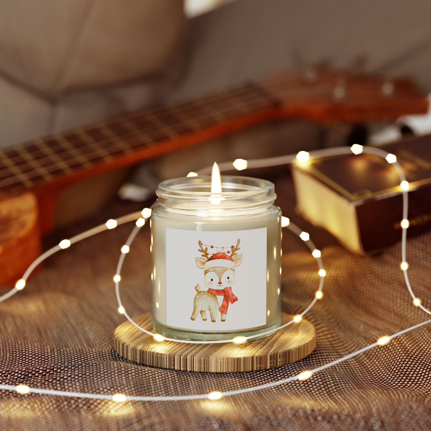 Reindeer Scented Candles, Coconut Apricot Wax (4oz, 9oz)