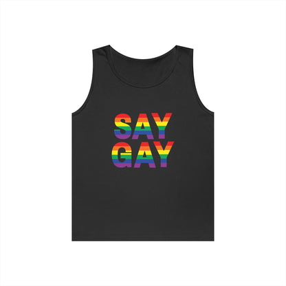 Say Gay Unisex Heavy Cotton Tank Top