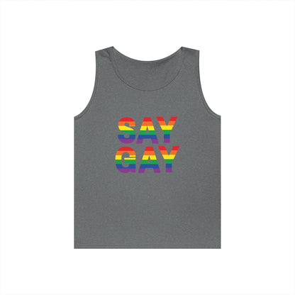 Say Gay Unisex Heavy Cotton Tank Top