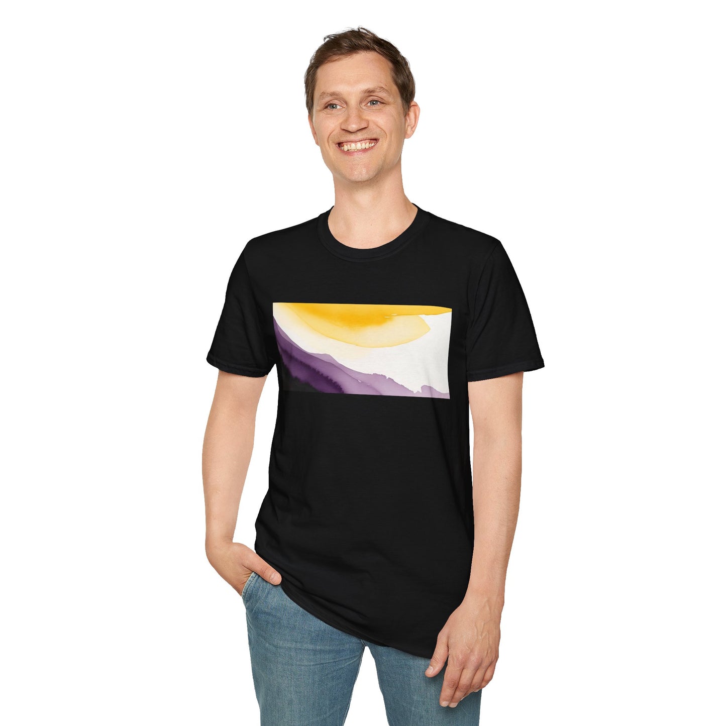 Nonbinary Pride Watercolor Unisex Softstyle T-Shirt