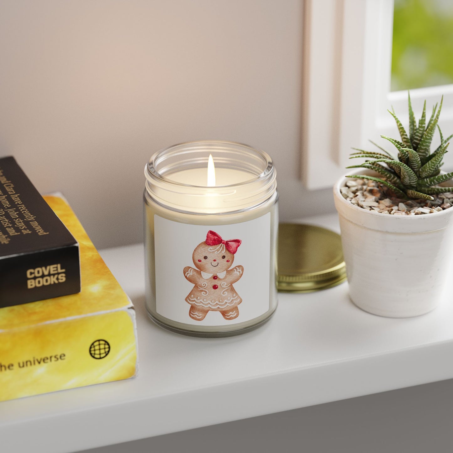 Gingerbread Girl Scented Candles, Coconut Apricot Wax (4oz, 9oz)