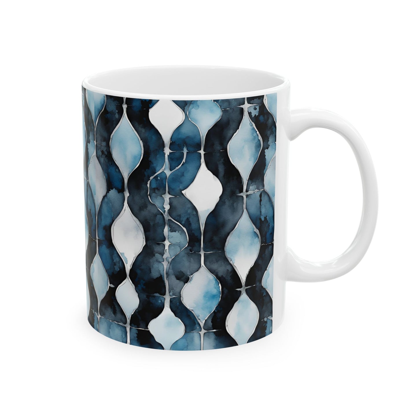 Watercolor Chain Ceramic Mug, (11oz, 15oz)