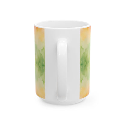 Watercolor Rainbow Ceramic Mug, (11oz, 15oz)