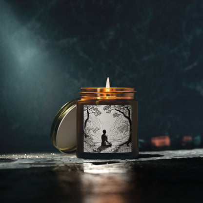 Forest Meditation Scented Candles, Coconut Apricot Wax (4oz, 9oz)