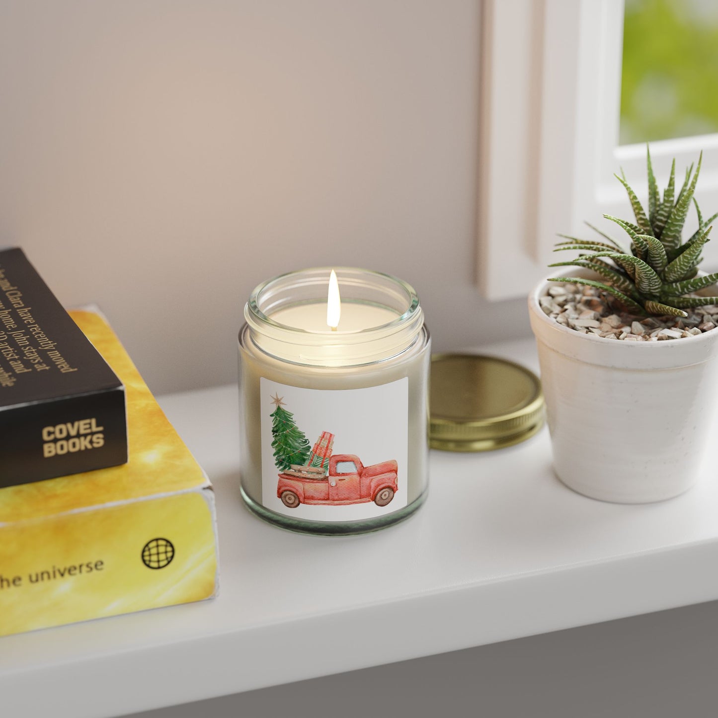 Old Red Truck Scented Candles, Coconut Apricot Wax (4oz, 9oz)