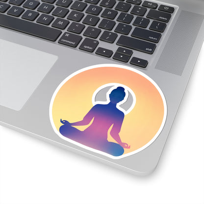 Yoga Sun Meditation Kiss-Cut Stickers