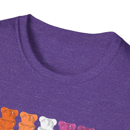 Lesbian Pride Gummy Bears Unisex Softstyle T-Shirt