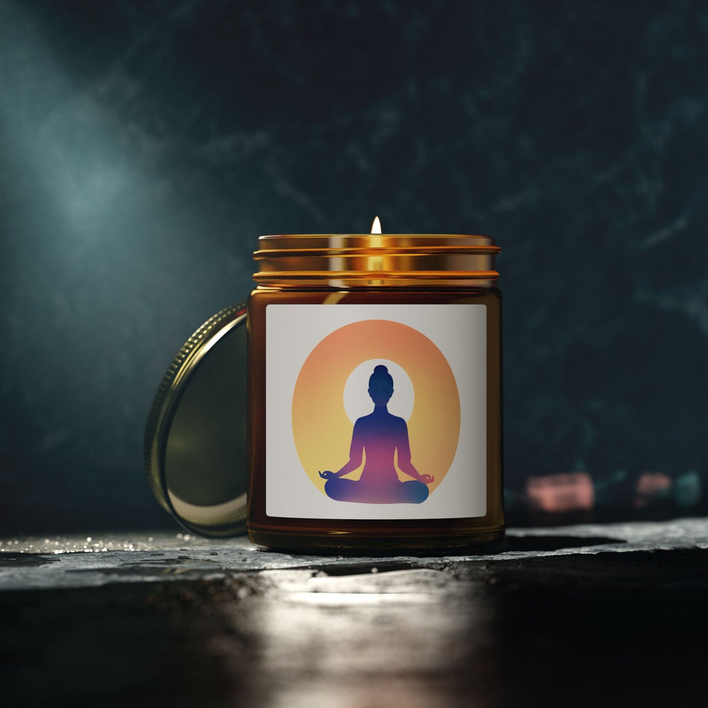 Yoga Sun Meditation Scented Candles, Coconut Apricot Wax (4oz, 9oz)
