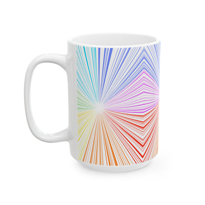 Fractal Rainbow Ceramic Mug, (11oz, 15oz)