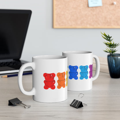Rainbow Pride Gummy Bears Coffee Mug (11oz/15oz)