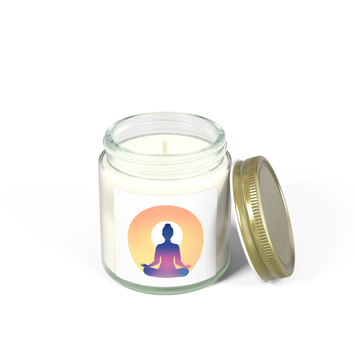Yoga Sun Meditation Scented Candles, Coconut Apricot Wax (4oz, 9oz)