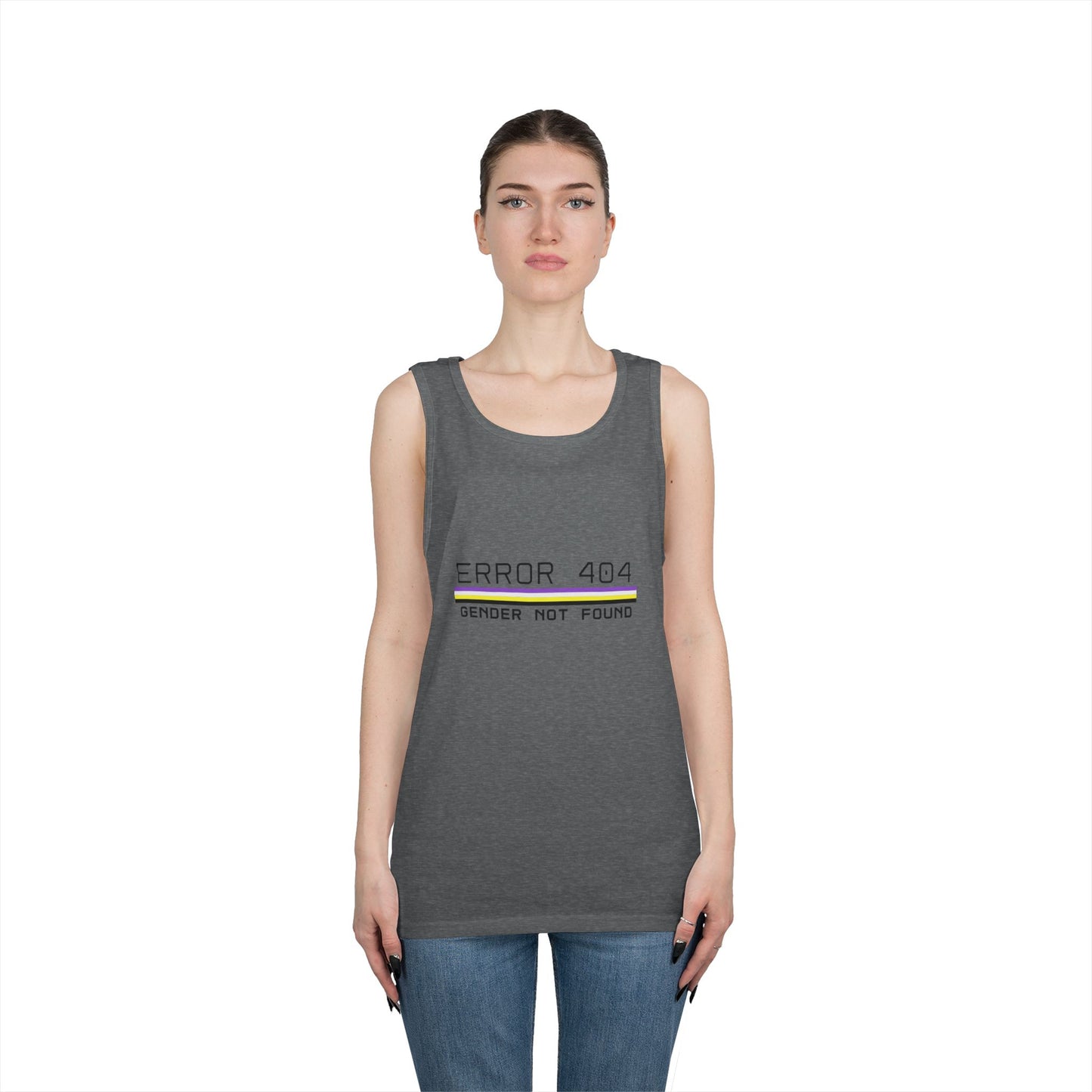 Error 404 Gender Not Found Unisex Heavy Cotton Tank Top