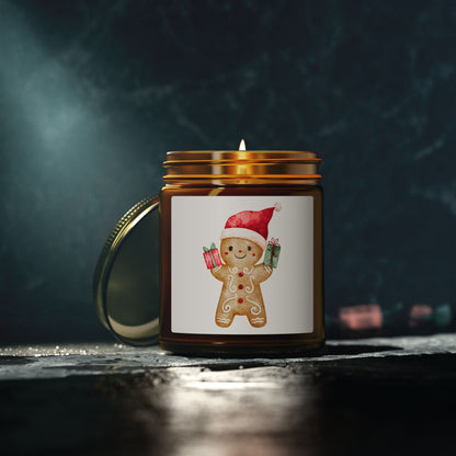 Gingerbread Boy Scented Candles, Coconut Apricot Wax (4oz, 9oz)