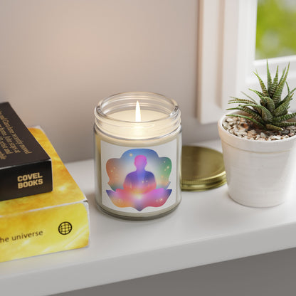 Glowing Lotus Meditation Scented Candles, Coconut Apricot Wax (4oz, 9oz)
