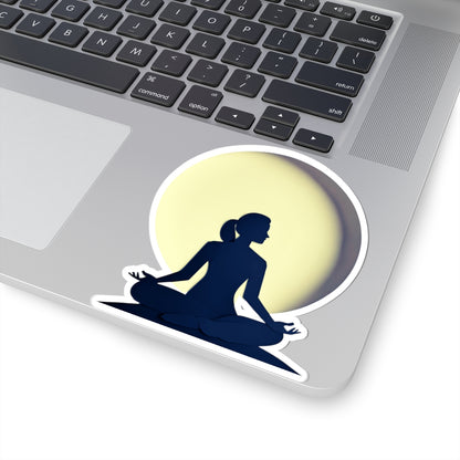Yoga Moon Meditation Kiss-Cut Stickers