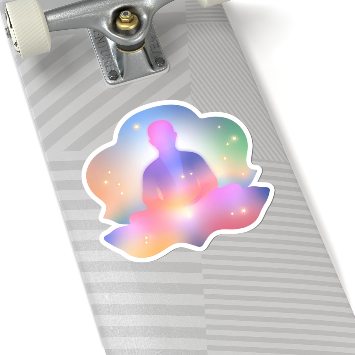 Glowing Lotus Meditation Kiss-Cut Stickers