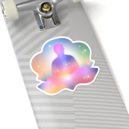 Glowing Lotus Meditation Kiss-Cut Stickers