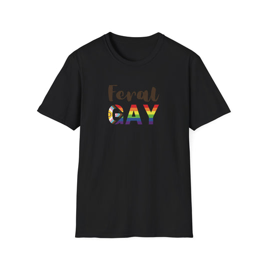 Feral Gay Pride Unisex Softstyle T-Shirt