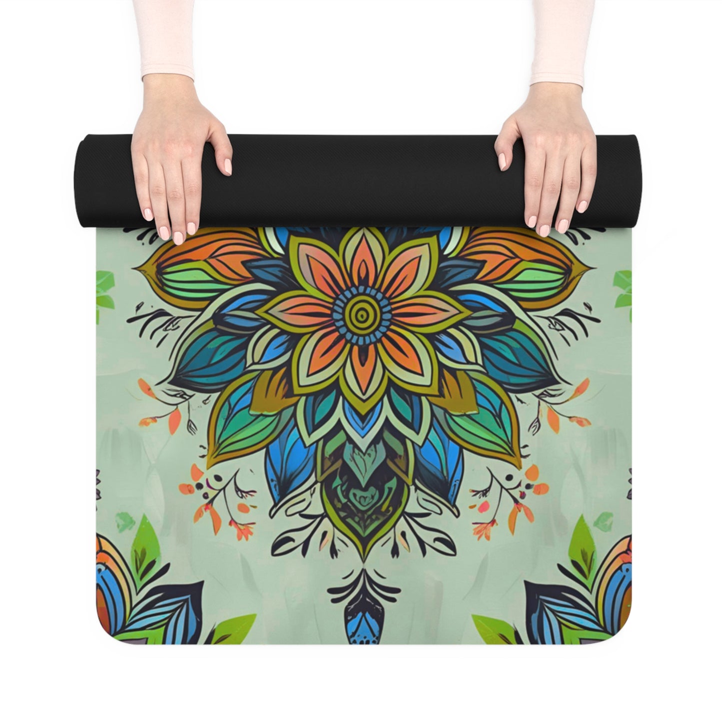 Floral Meditation Rubber Yoga Mat