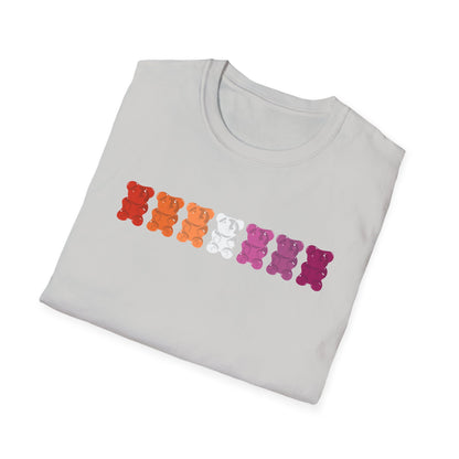Lesbian Pride Gummy Bears Unisex Softstyle T-Shirt
