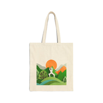 Yoga Forest Cotton Canvas Tote Bag