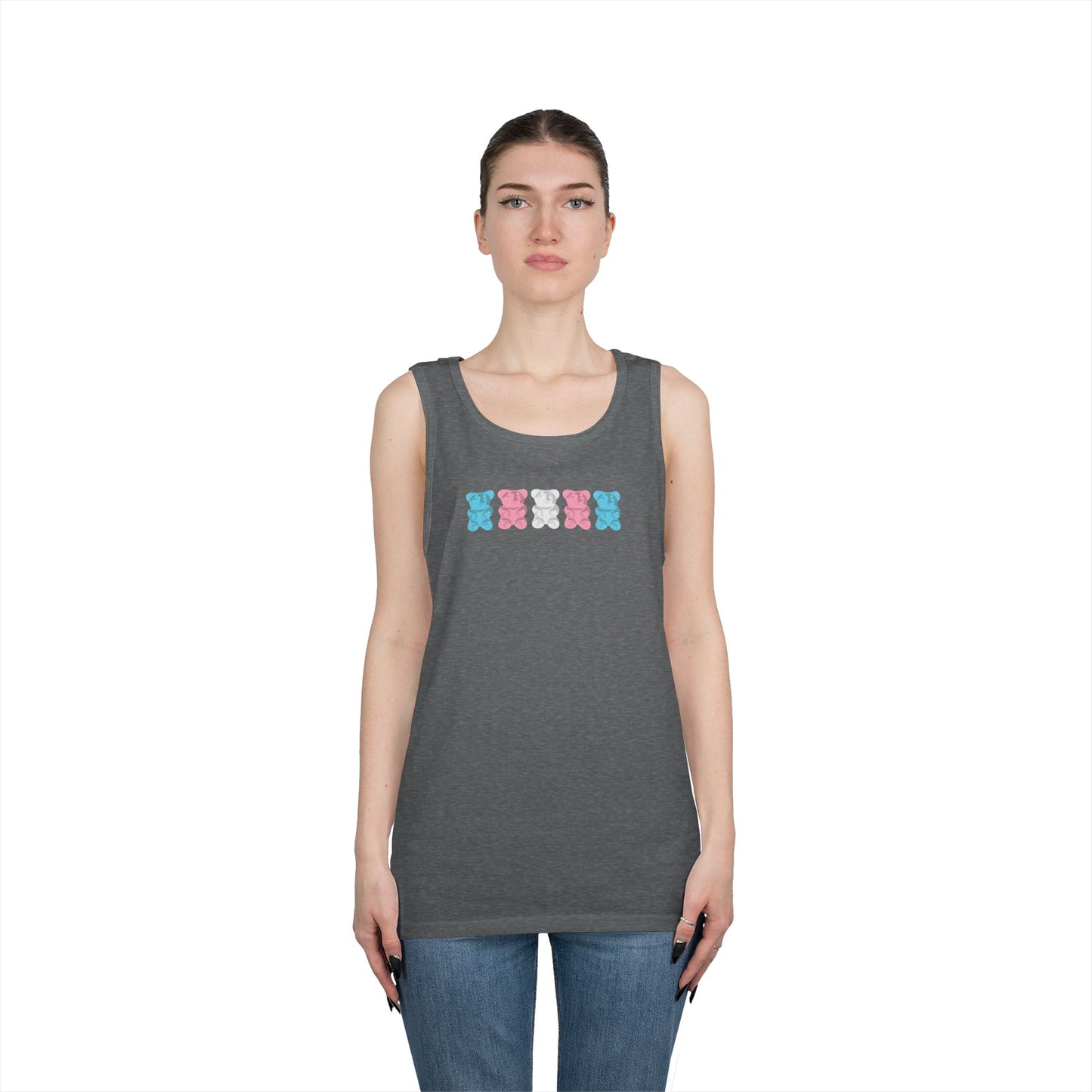 Trans Pride Gummy Bears Unisex Heavy Cotton Tank Top