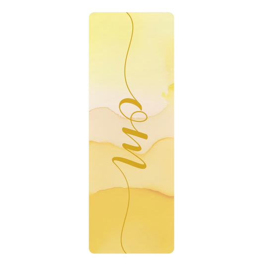 Yellow Om Rubber Yoga Mat