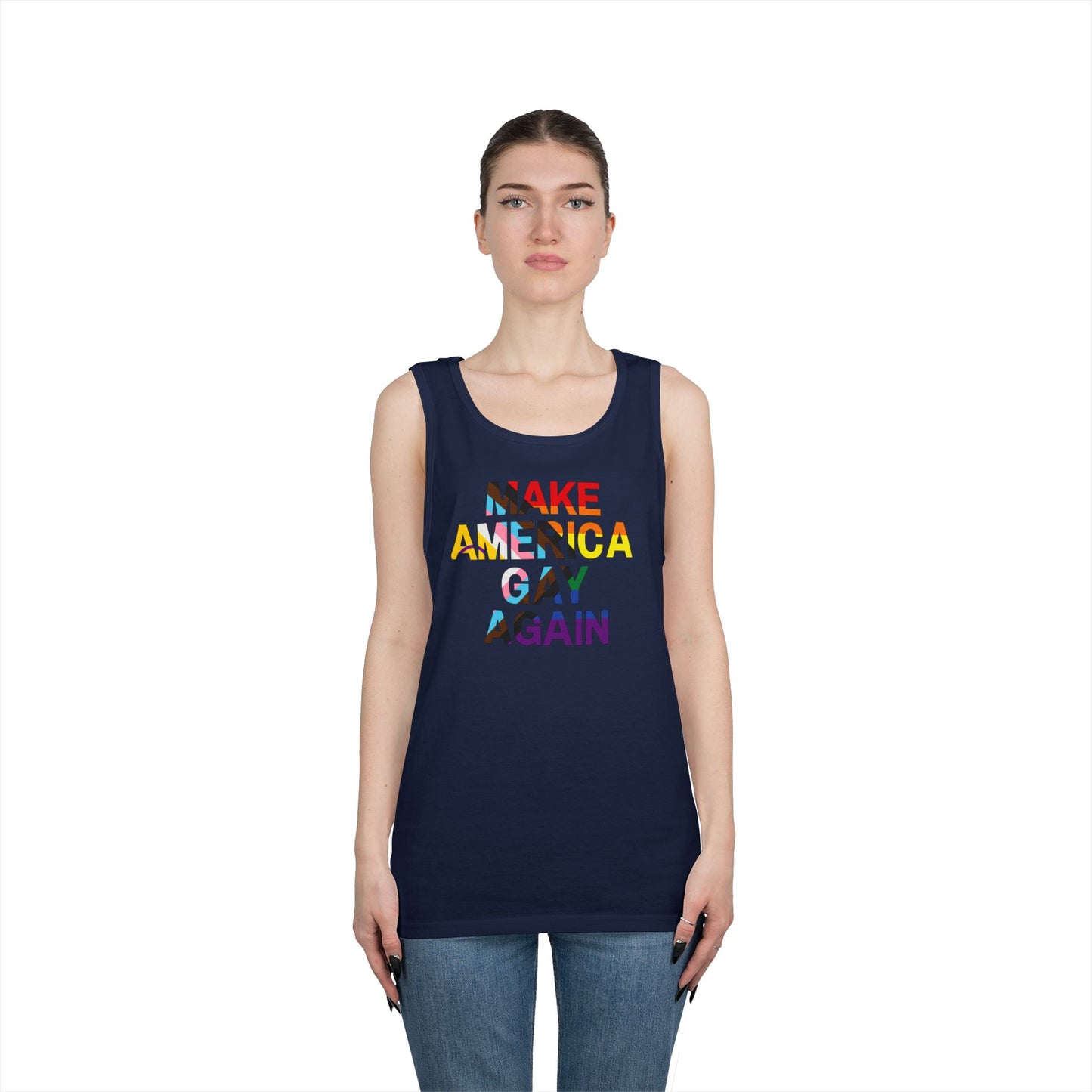 MAGA Make America Gay Again Unisex Heavy Cotton Tank Top