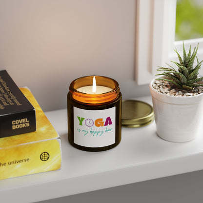 Yoga is my Happy Hour Scented Candles, Coconut Apricot Wax (4oz, 9oz)