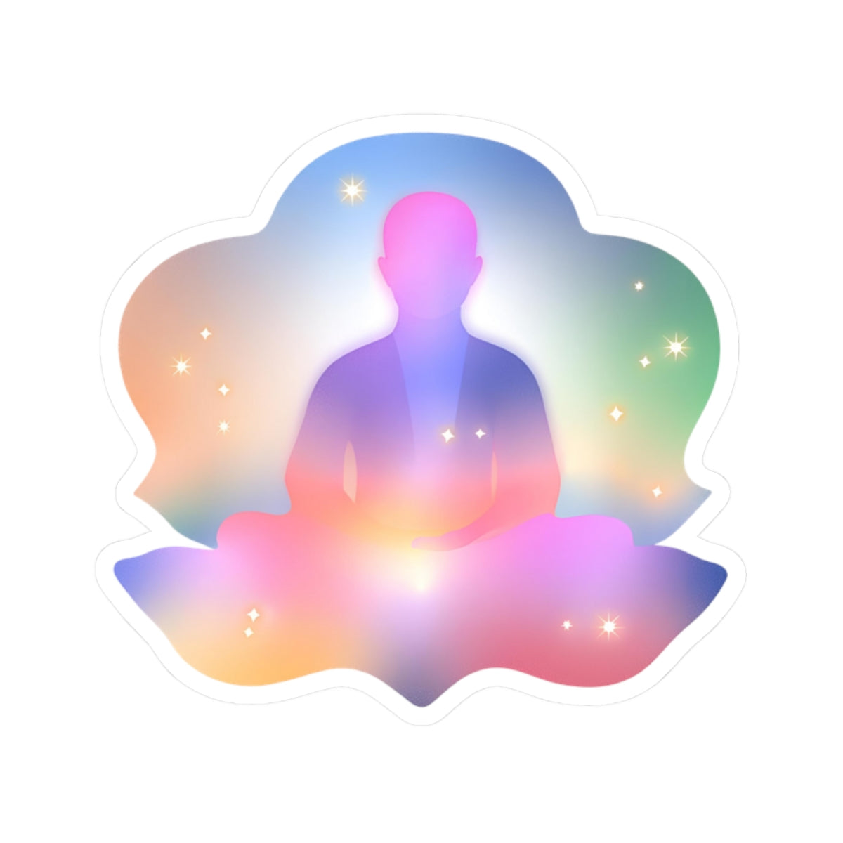 Glowing Lotus Meditation Kiss-Cut Stickers