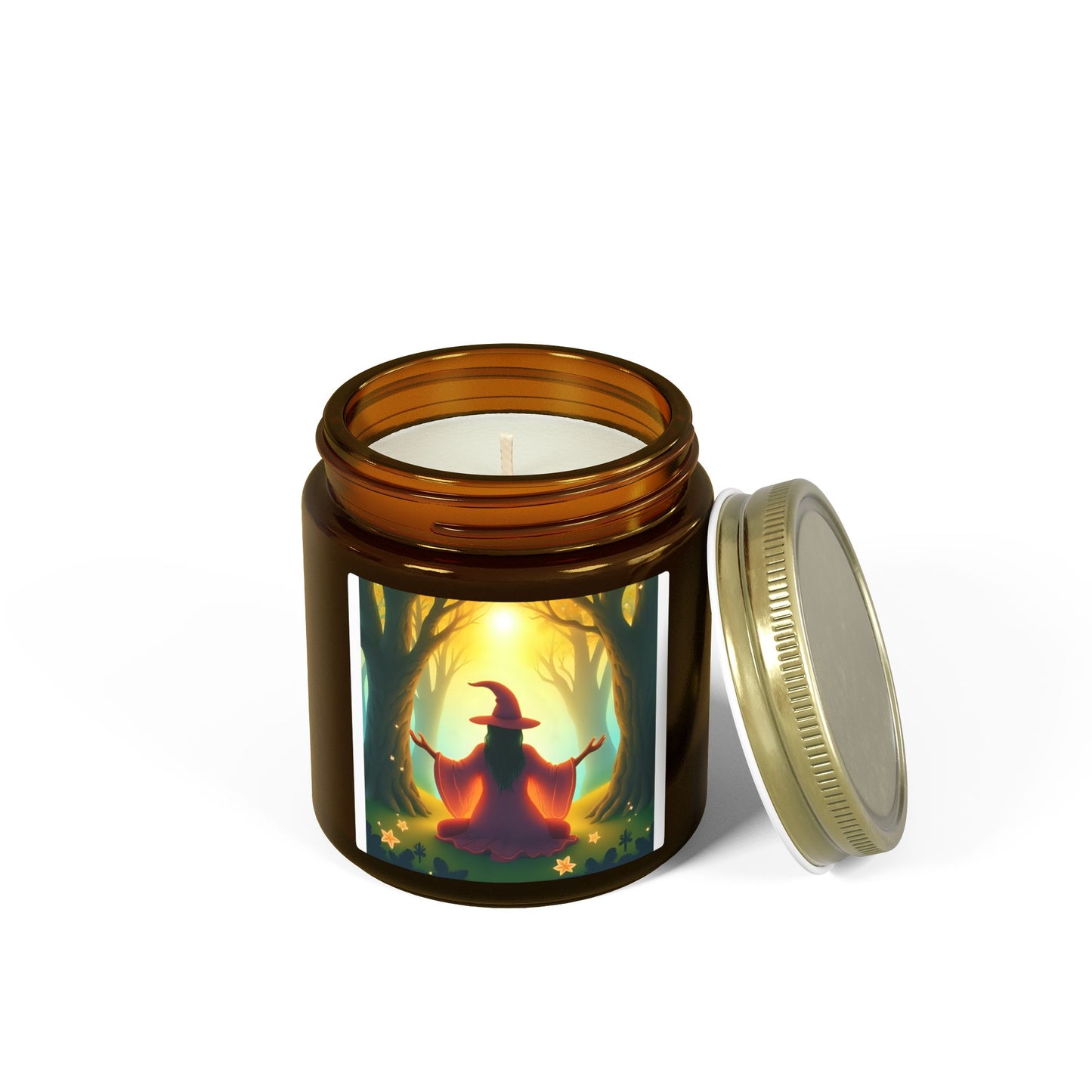 Forest Witch Meditation Scented Candles, Coconut Apricot Wax (4oz, 9oz)