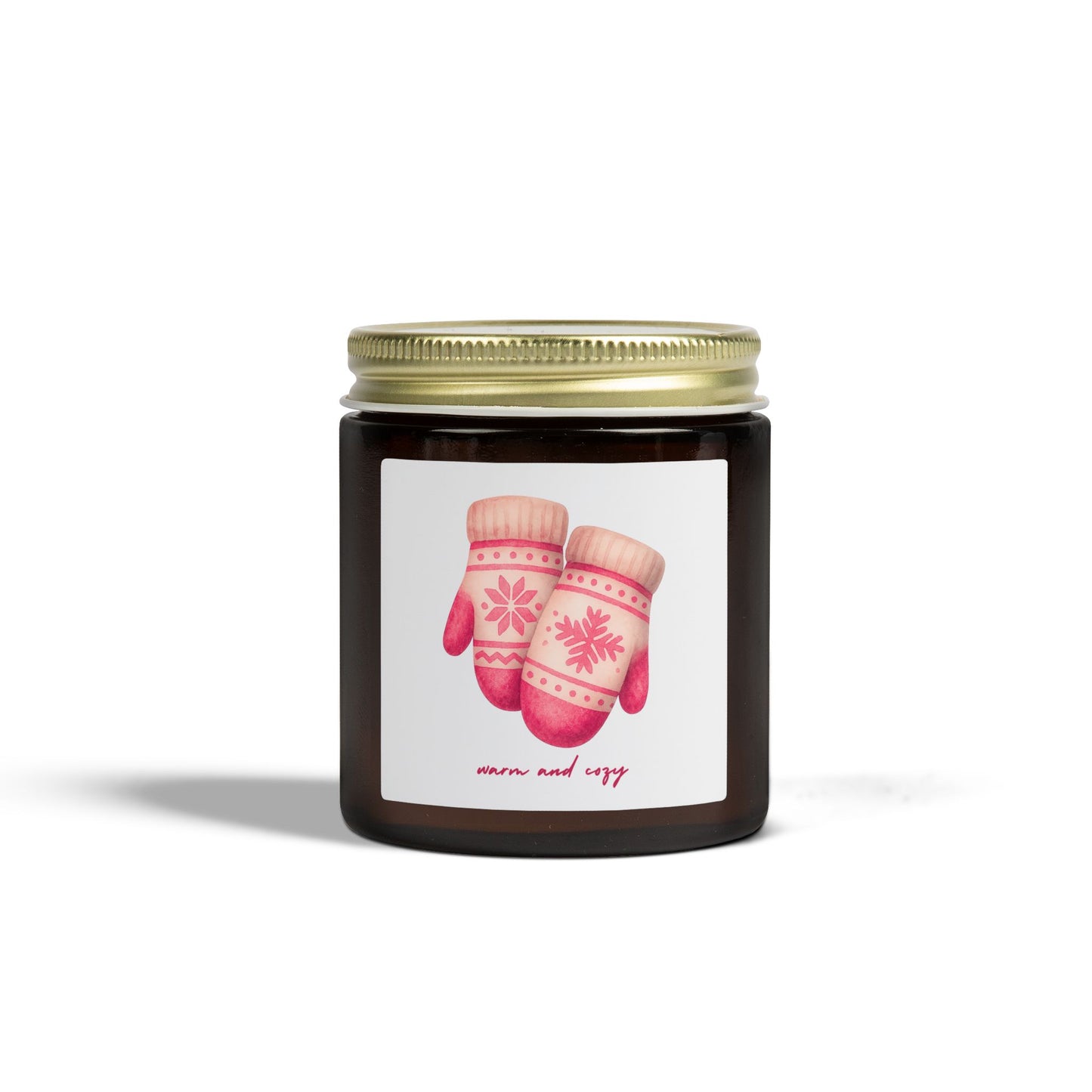 Warm and Cozy Mittens Scented Candles, Coconut Apricot Wax (4oz, 9oz)