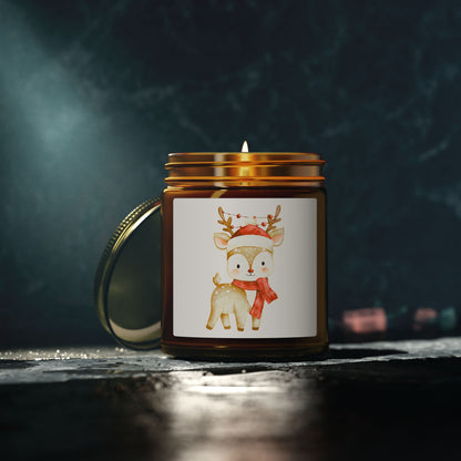 Reindeer Scented Candles, Coconut Apricot Wax (4oz, 9oz)