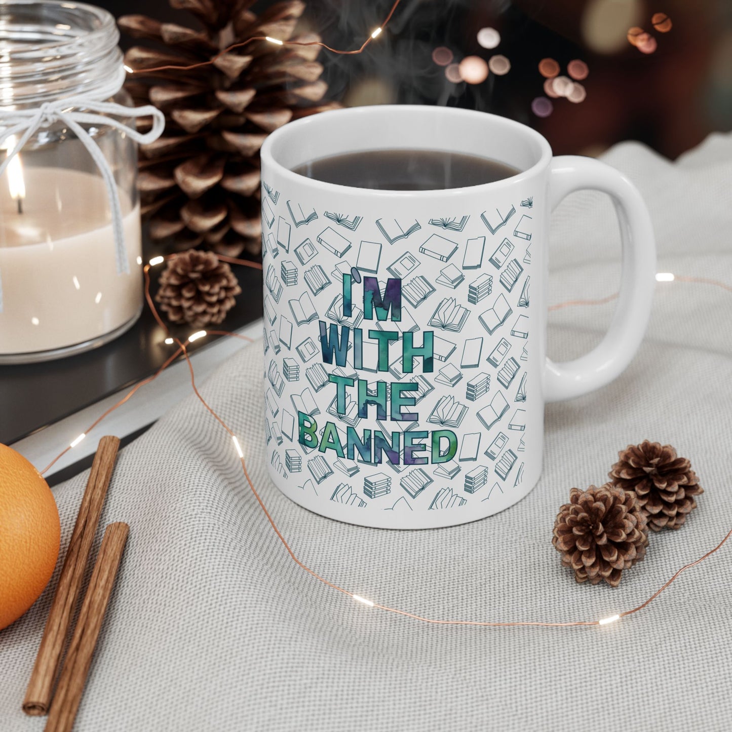 I'm With The Banned Ceramic Mug, (11oz, 15oz)