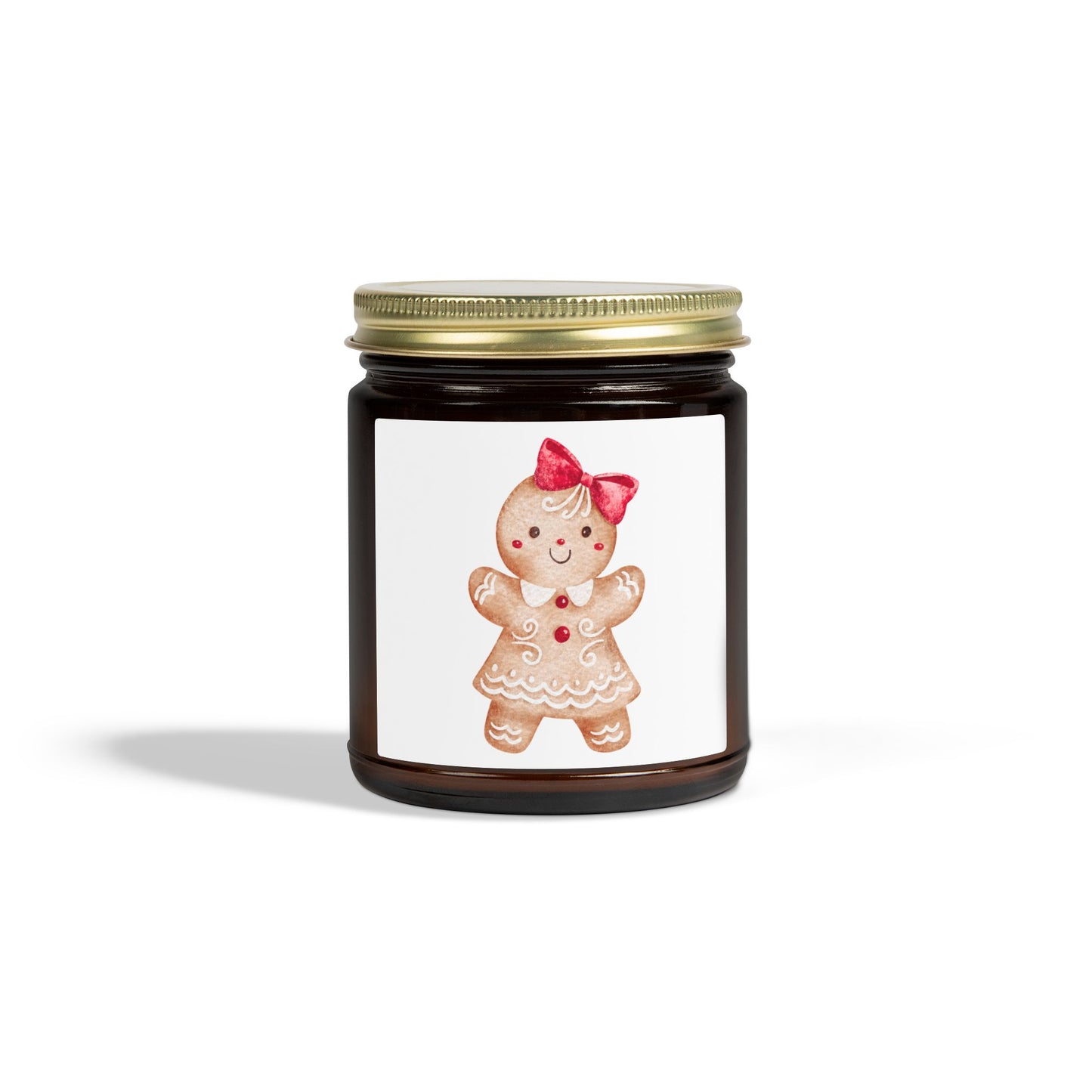 Gingerbread Girl Scented Candles, Coconut Apricot Wax (4oz, 9oz)