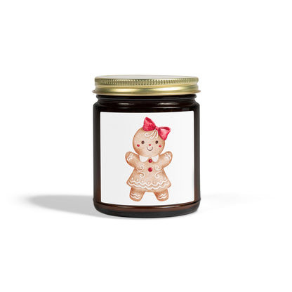 Gingerbread Girl Scented Candles, Coconut Apricot Wax (4oz, 9oz)