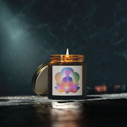 Glowing Lotus Meditation Scented Candles, Coconut Apricot Wax (4oz, 9oz)