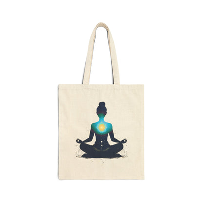 Heart of Yoga Cotton Canvas Tote Bag