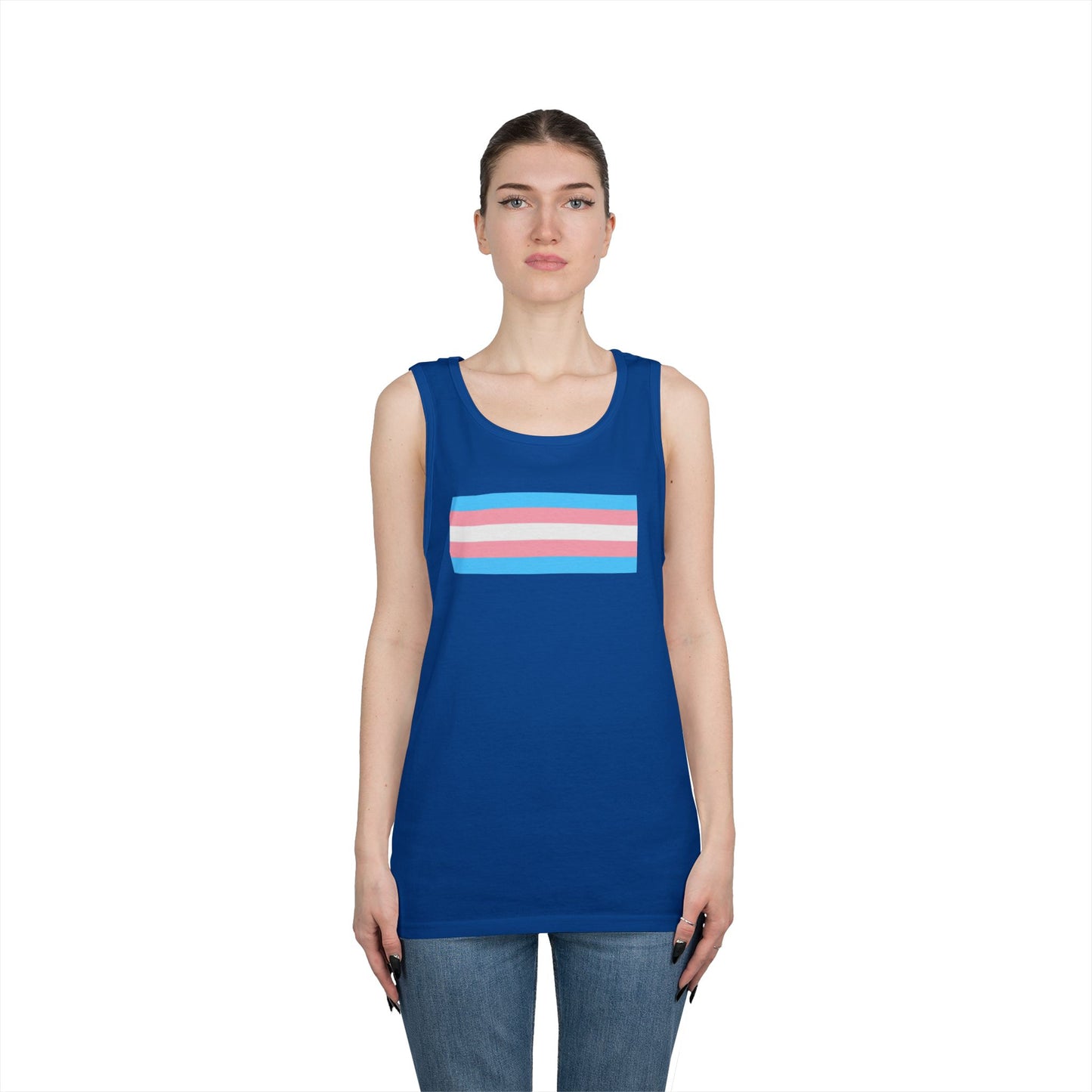Trans Pride Flag Unisex Heavy Cotton Tank Top