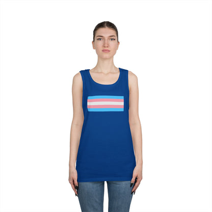 Trans Pride Flag Unisex Heavy Cotton Tank Top
