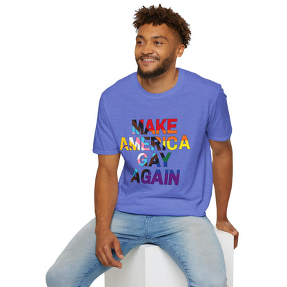 MAGA Make America Gay Again Pride Unisex Softstyle T-Shirt