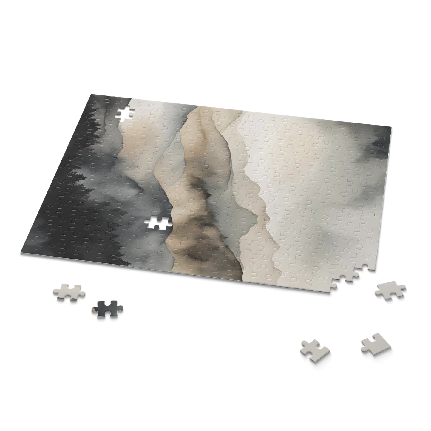 Dark Mountains Watercolor Puzzle (120, 252, 500-Piece)