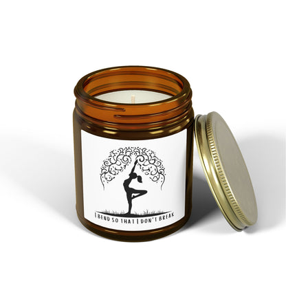 I Bend So That I Don't Break Yoga Scented Candles, Coconut Apricot Wax (4oz, 9oz)