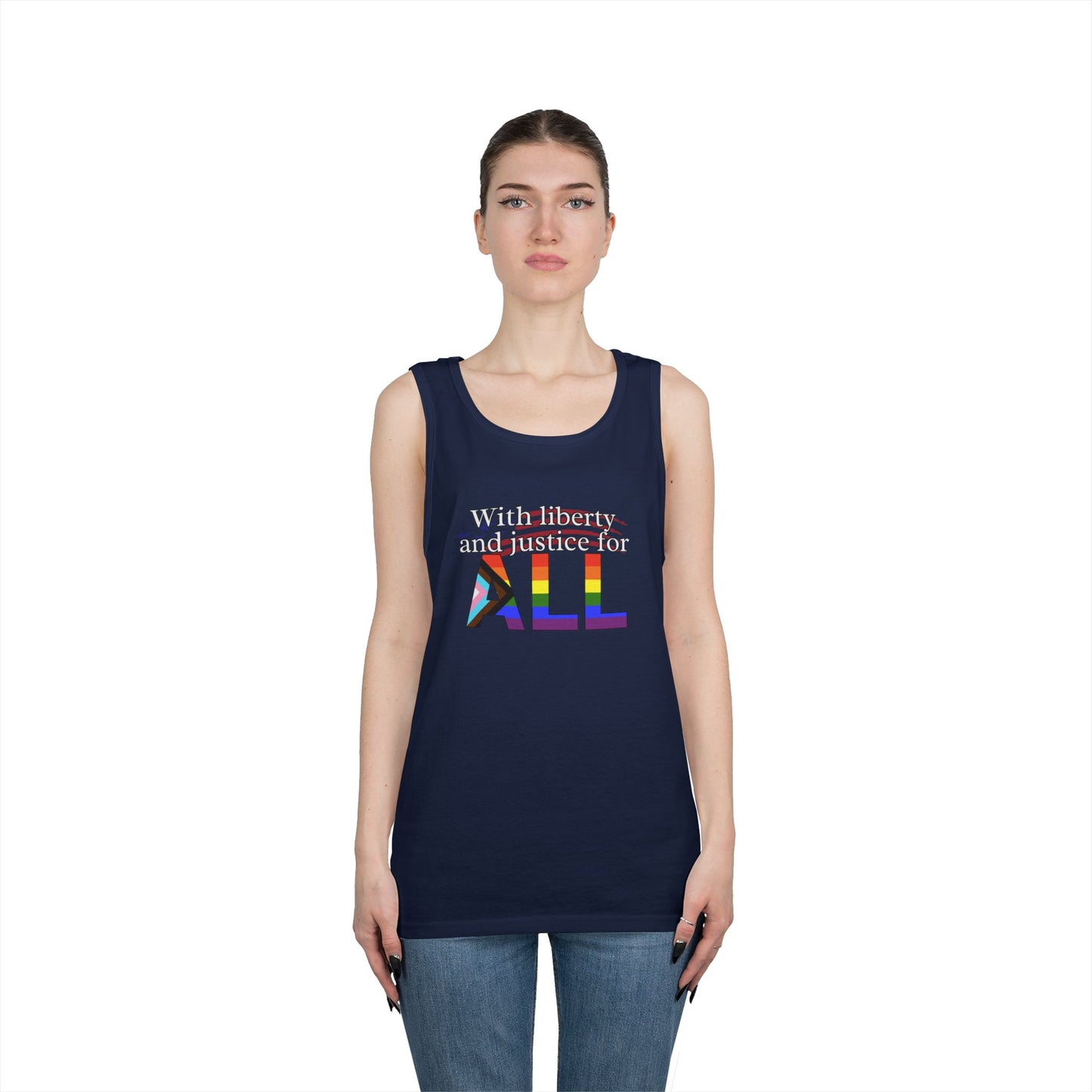 With Liberty and Justice for ALL Unisex Heavy Cotton Tank Top