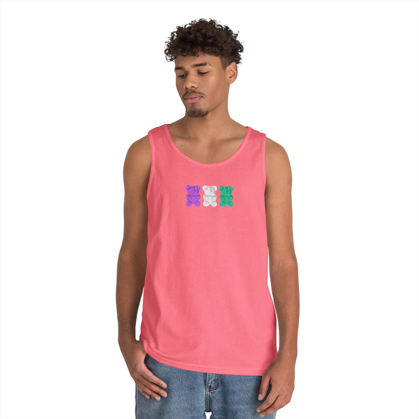 Genderqueer Pride Gummy Bears Unisex Heavy Cotton Tank Top